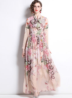 Romantic Flutter Swing All Over Print Maxi Dresses