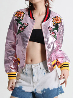 Fashion Embroidered Cropped Women's Coats & Jackets