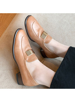 Chic Square Toe Slip-On Shoes For Women
