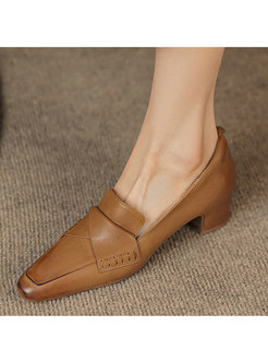 Pointed Toe Deep-Front PU Women Shoes