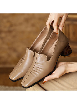Minimalist Square Toe Deep-Front Women Shoes