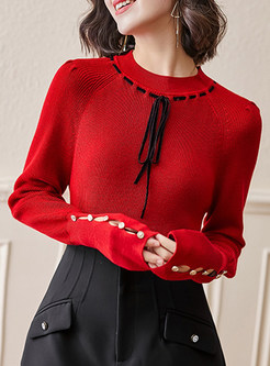 Women's Brief Knotted Knit Jumper