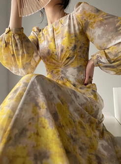Soft Waisted Printed Maxi Dresses