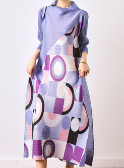 Elegant Colorblock Half Sleeve Plus Size Dresses