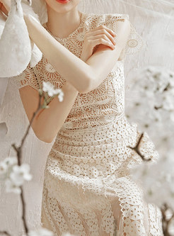 Sweet & Cute Water Soluble Lace Sleeveless Princess Dresses