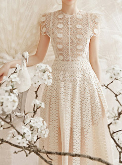Sweet & Cute Water Soluble Lace Sleeveless Princess Dresses
