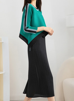 Loose Long Sleeve Top & Mid-Gauge Tank Dresse Suits For Women