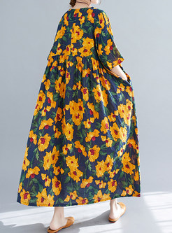 Plus Size Vintage Short Sleeve Casual Dresses
