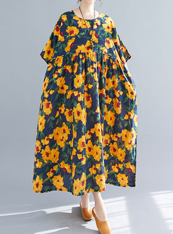 Plus Size Vintage Short Sleeve Casual Dresses