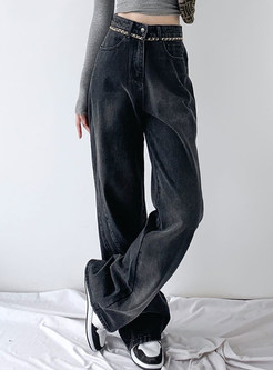Chic High Waisted Baggy Jeans For Women