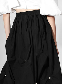 Stylish Irregular Embellished Drawstring Midi Skirts For Women