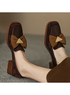 Classic Bow-Embellished Slip-On Loafer For Women