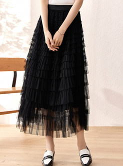 Flutter Transparent Tulle Long Skirts For Women