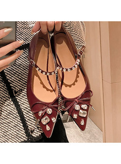 Premium Pointed Toe Crystal-Embellished Women Shoes