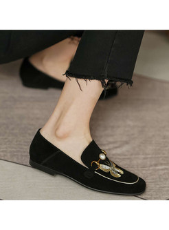 Comfortable Round Toe Embroidered Flat Shoes For Women