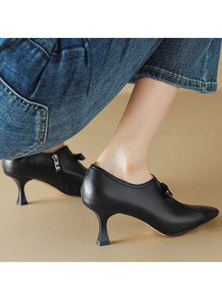 Exclusive Pointed Toe Kitten Heel High Heels For Women