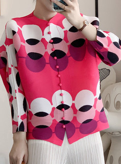 Comfort Single-Breasted Polka Dot Tops For Women