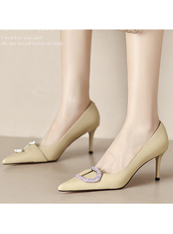 Exclusive Pointed Toe Low-Front High Heels For Women