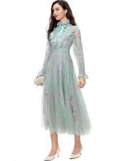 Sweet & Cute Lace Embroidered Midi Dresses