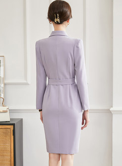 Work Lapel Double-Breasted Design Blazer Dresses