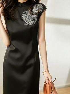 Classy Embroidered Sleeveless Cheongsam Dresses