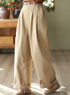 Lite High Waisted Slouchy Solid Color Pants For Women