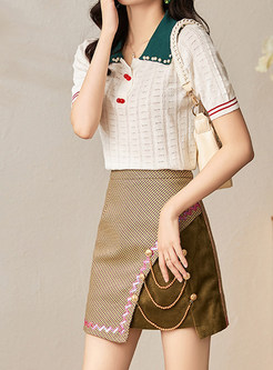 Short Sleeve Tee & Mini Skirt Suit