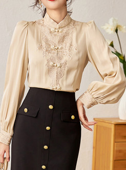 Embroidery Long Sleeve Blouse