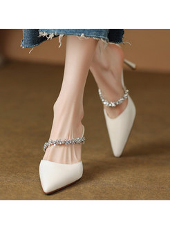 New Look Pointed Toe PU Diamante Embellishment High Heels For Women