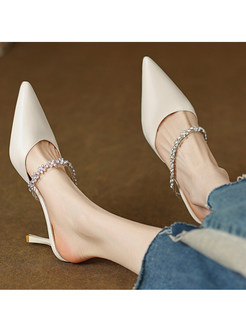 New Look Pointed Toe PU Diamante Embellishment High Heels For Women