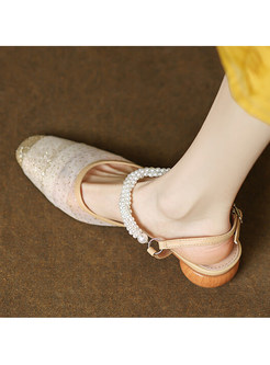 Sweet & Cute Mesh Pearl Small Embellished Shoes For Women