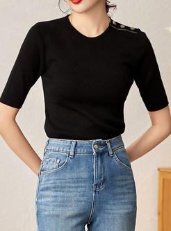Classic Short Sleeve Knit Top
