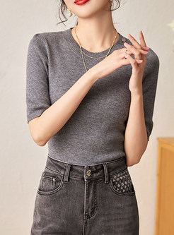 Classic Short Sleeve Knit Top
