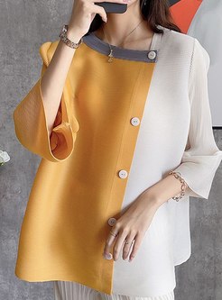 Daily Contrasting Oversize Women Tops