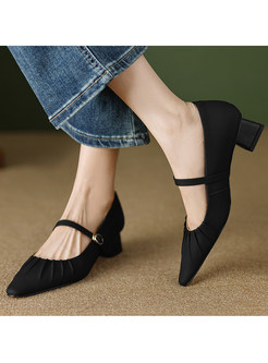 Chic PU Ruched Detail Women Shoes