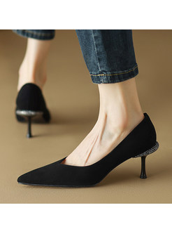 Daily Pointed Heel Faux-suede upper Dress Pump For Women
