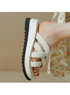 Women's Vintage Round Toe Platform Sandals