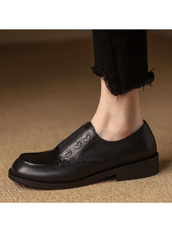 Basic Round Toe Loafer Shoes For Women