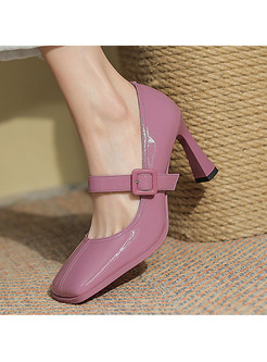 Elegant Square Toe Low-Front High Heels For Women