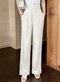 Minimalist High Waisted Boxy Suit Pants For Women