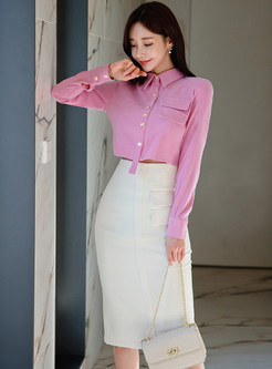 Fashion Cropped Blouses & Sexy Pencil Skirts