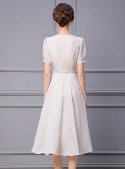 Elegant Short Sleeve Summer A-line Dresses