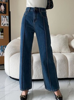 High Waist Wide Leg Causal Jeans