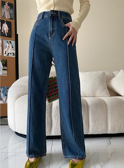 High Waist Wide Leg Causal Jeans
