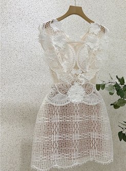Summer lace sleeve cocktail dresses