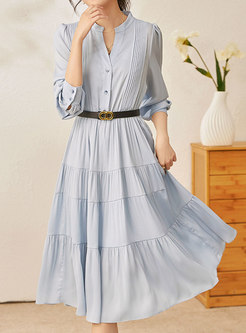 Romantic V-Neck Flutter Midi Dresses