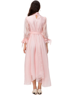 Blush Pink Waist Tie Dress