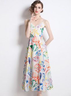 Fashion Printed Cami Dresses