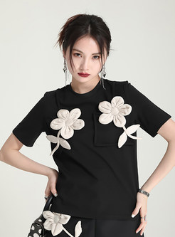 Floral Crochet Retro T-shirt