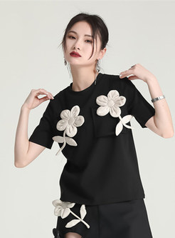 Floral Crochet Retro T-shirt